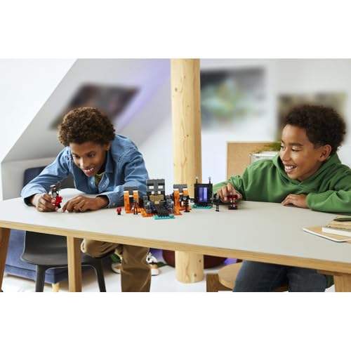 LEGO Minecraft Wizard Battle Toy, Birthday Gift, Blocks, Boys and Girls, Ages 8, 9, 10, Elementary School Students, Minecraft Toy, Battle Robot, Model