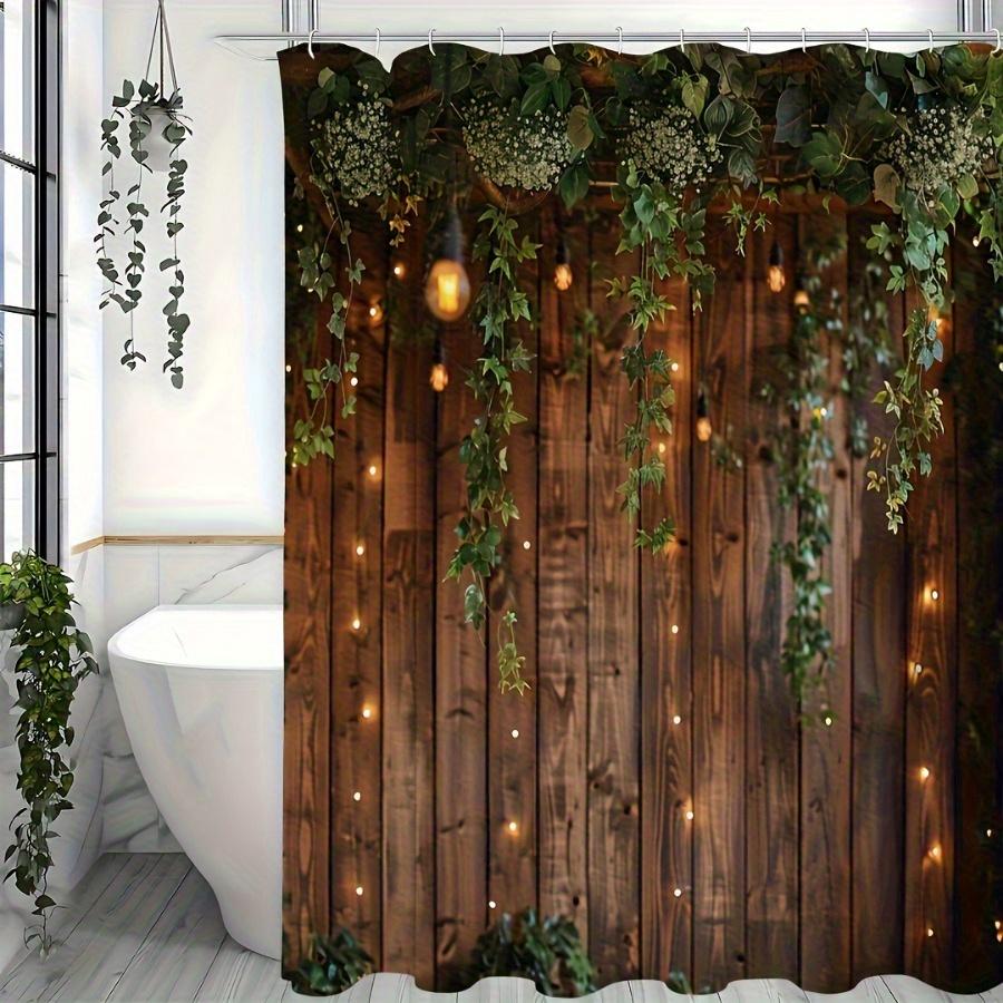 Rustic Charm with Fairy Lights Shower Curtain - Multi-Style Bath Decor, Perfect for Those Who Love Cozy and Practical Designs