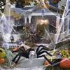 Décoration Toile d'Araignée Gigante Super Extensible Idéal pour Fête d'Halloween Maison Hantée Accessoires Effrayants Cour d'Horreur Décoration Extérieure