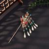 Vintage Chinese Style Hairpin For Women Light Luxury Tassel Enameled Butterfly Hair Stick Exquisite Elegant Hair Accessories 1pc