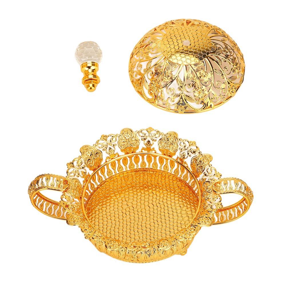 3pcs Square Metal Fruit Plate Alloy Candy Tray Fruit Bowls European Style Basket Home Decoration Circle