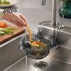 Multifunctional Kitchen Cleaning Tool Hanging Sink Drain Basket, with One-Press Food Waste Catcher, Press Type Strainer Large Capacity Plastic