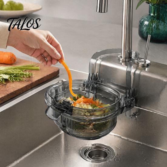 Multifunctional Kitchen Cleaning Tool Hanging Sink Drain Basket, with One-Press Food Waste Catcher, Press Type Strainer Large Capacity Plastic