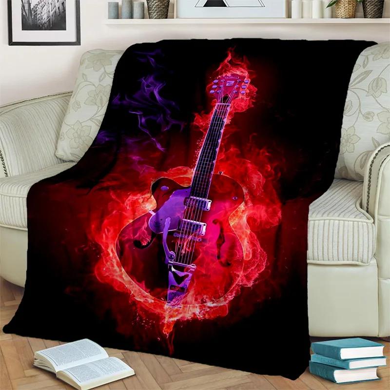 HD Classical Guitar Electric Guitar Blanket,Soft Throw Blanket for Home Bedroom Bed Sofa Picnic Travel Office Cover Blanket Kids