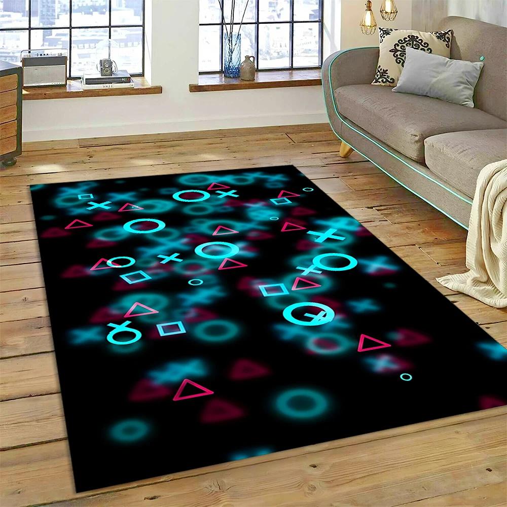 Alfombra de Dibujos Animados 3D para Jugador de Videojuegos, Alfombra para Sala de Estar, Dormitorio, Sofá, Felpudo Decorativo, Alfombra para Área de Juego Infantil, Alfombra Antideslizante para Piso