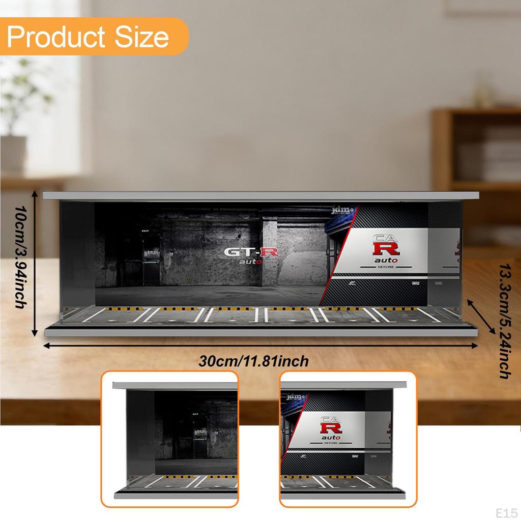 1/64 Model Car Display Case Diorama Desktop Decoration Toy Storage Box Showcase Organizer