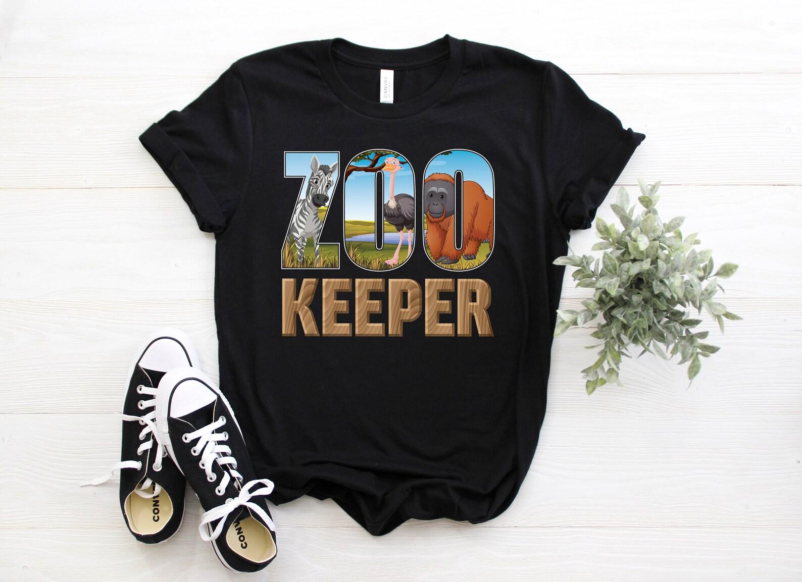 Zookeeper Costume African Savanna Zoo Keeper Animals Lover T-Shirt, Kids Youth Birthday Party Present, Visit Zoo, Wildlife, Zoologist Gifts, 130