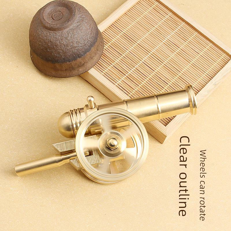 Miniature Pure Brass Italian Cannon Model - Home Office Desktop Decoration Ornaments - Trendy Creative Gift