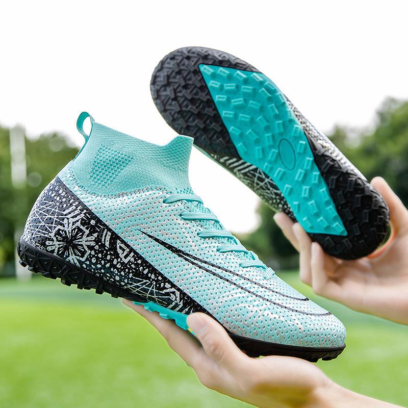 Football Shoes High Top Assassin Professional Training Long Spikes Children Adult Large Size Broken Spikes Football Shoes