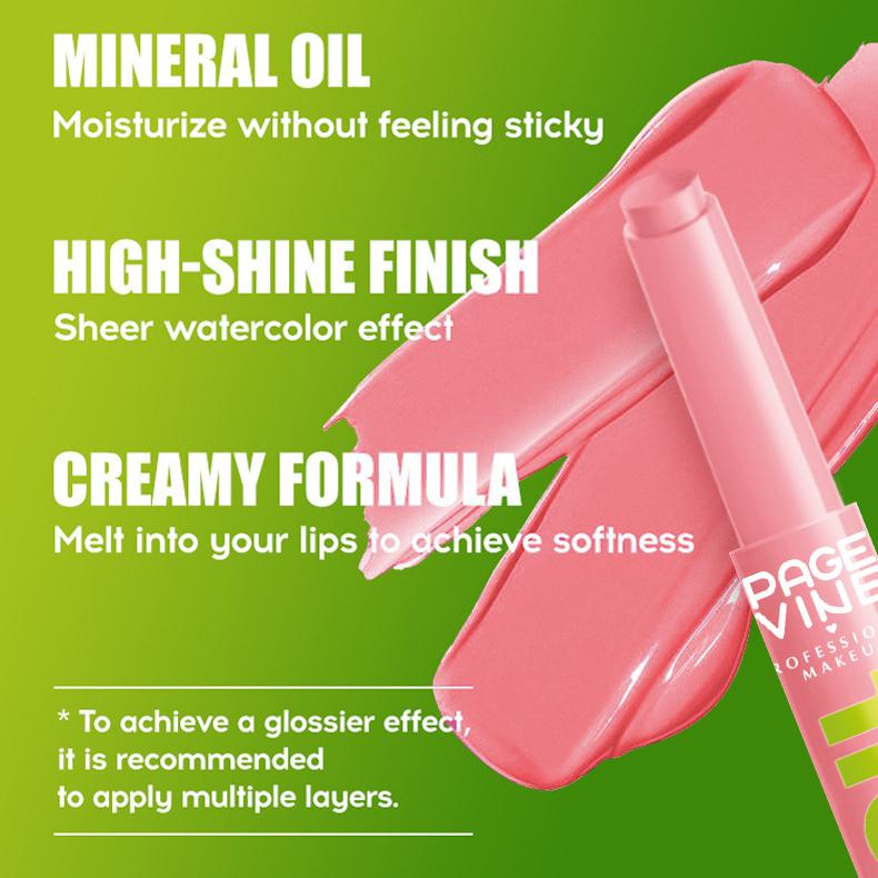 Mirror Glass Solid Lip Glaze Water Light Creamy Lip Gloss 12Hr Moisturizing Tint Avocado Lip Oil Balm Press Lipstick Cosmetic
