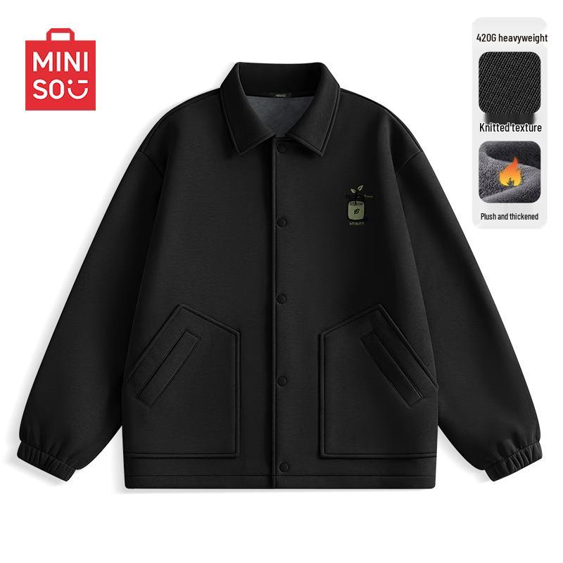 

MINISO Men s Heavyweight Fleece-lined Casual Jacket 3XL