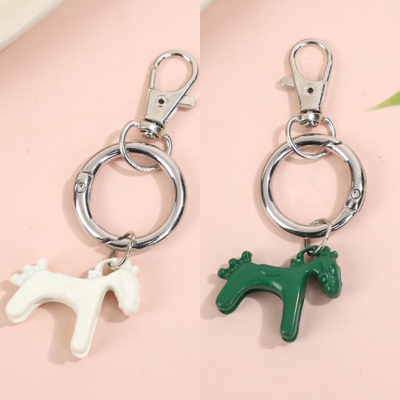 Creative Colorful Pony Keyring Fashion Simple Metal Keychain Backpack Pendant Versatile Key Hanging Decoration Accessories