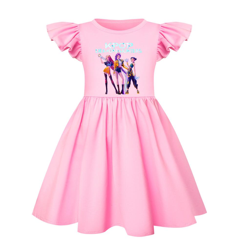4993 Kids Girls Mira Zoey Rumi Printed Ruffle Short Sleeves Casual Dress