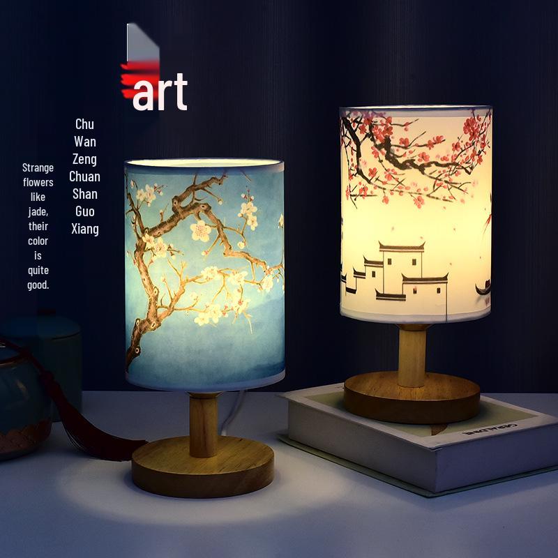 Chinese Artistic Retro LED Desk Lamp for Bedroom or Dormitory