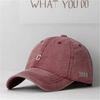 Washed Black Baseball Cap Men Women's Vintage Dad Hat with Embroidery Adjustable Casual Duck Tongue Hat