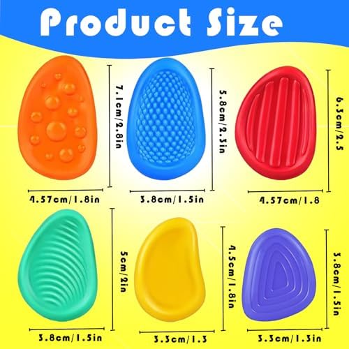 Sinnes 12-Pack Sensory Fidget Toys Set, Quiet Fidget Toys for Kids with Autism, Classroom Prizes, Anxiety Relief Sensory Stones