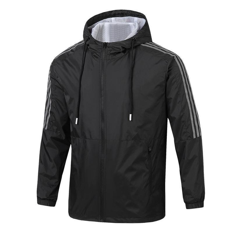 Spring and Autumn Sports Jackets Men's Trendy Casual Men's Thin Trench Coats Men's Jacket Three-bar Light Plate