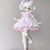 1/4 Doll's Clothes Suit for 45cm Bjd Doll Dress Up Toys Play House Headwear + Skirt + Skirt Support Doll Accessories, No Doll