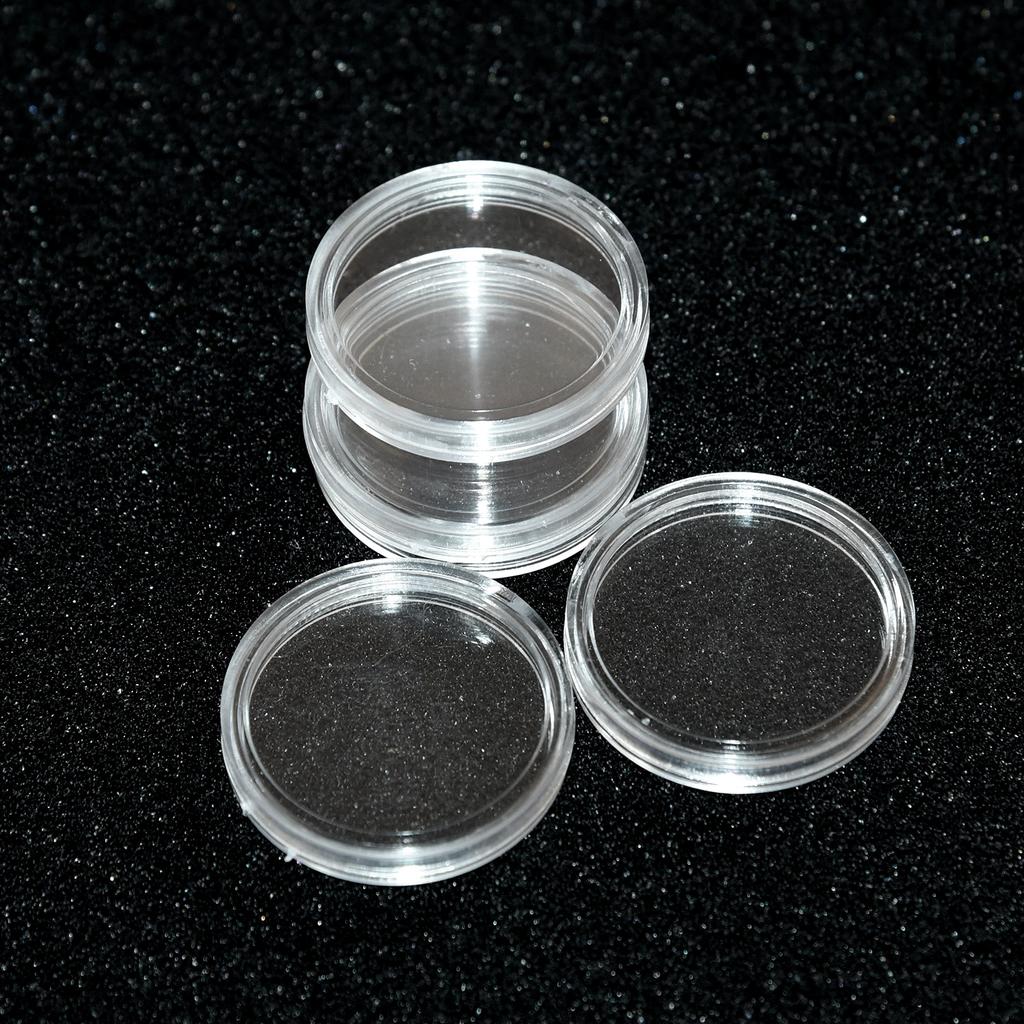 100pcs Coin Box 27mm Capsules Case Clear Collectible Collection Container Display Organizer Storage Accessories