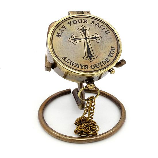 Royal Craft Cross Engraved Compass Birthday Gift Heavenly Missionary