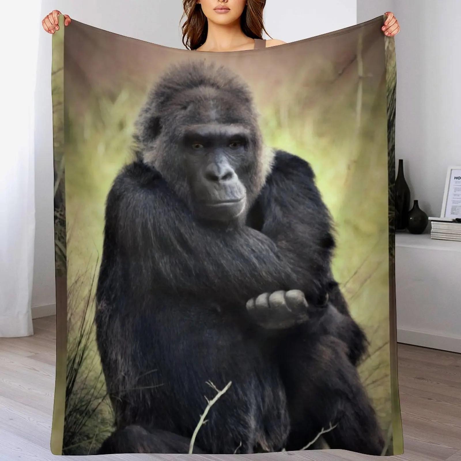 

Gorilla Throw Blanket Luxurious Soft Fuzzy Blanket for Sofa Bed 102x76cm(40x30in)