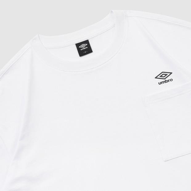 UMBRO Pocket Cotton Long Sleeve T-Shirt White Ur121Crl11