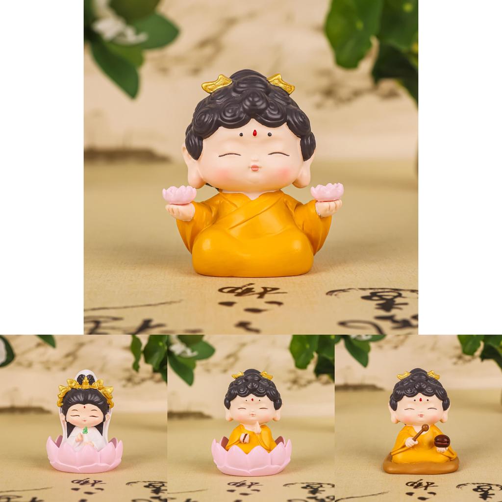 Adorable Resin Blessing Buddha Car Ornament For Home And Office Desk Decoration