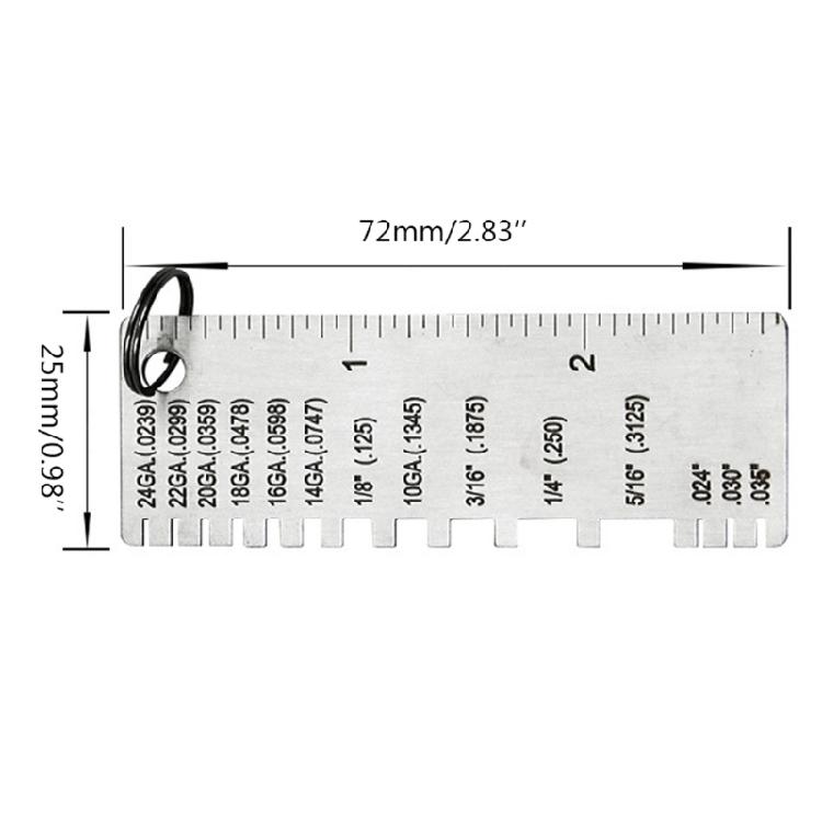 Stainless Steel Thickness Gauge Weld Inspection Ruler Welding Seam Gauge Caliper