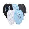 5PC Baby Bodysuits Long Sleeve Infant Onesies Soft Cotton Baby Rompers for Newborns 0-12 Months Comfortable Fit Easy Snap Closure