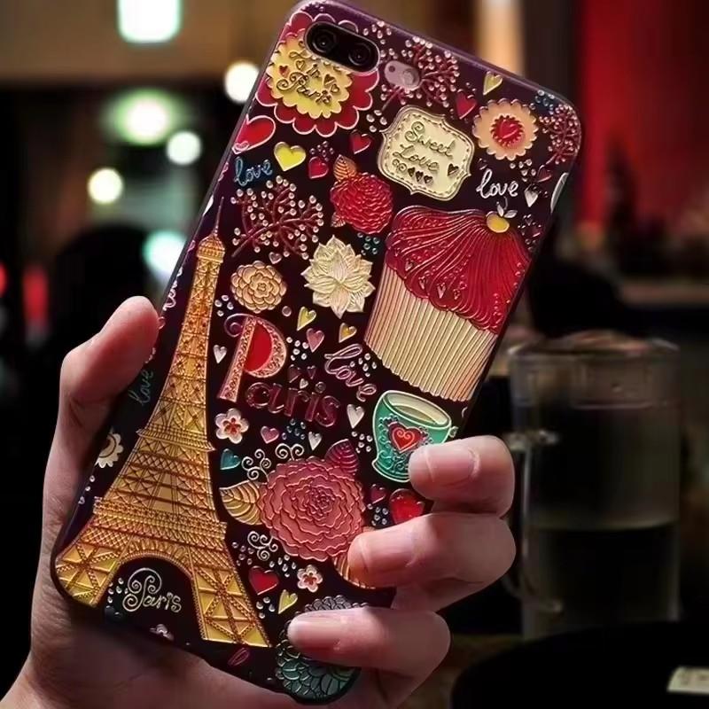 For Vivo Y33 / Y35 / Y36 Case 3D Flower Relief Silicone Emboss Back Covers for Vivo Y36 4G Case VivoY36 Printed Soft Cartoon