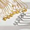 Women's Heart Shape Locket Pendant Necklaces Stainless Steel Snake Chain Necklace Trendy Jewelry Gift