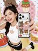 Crystal Square Cartoon Puppy iPhone 15/16/17 Pro Max Anti-Drop Phone Case