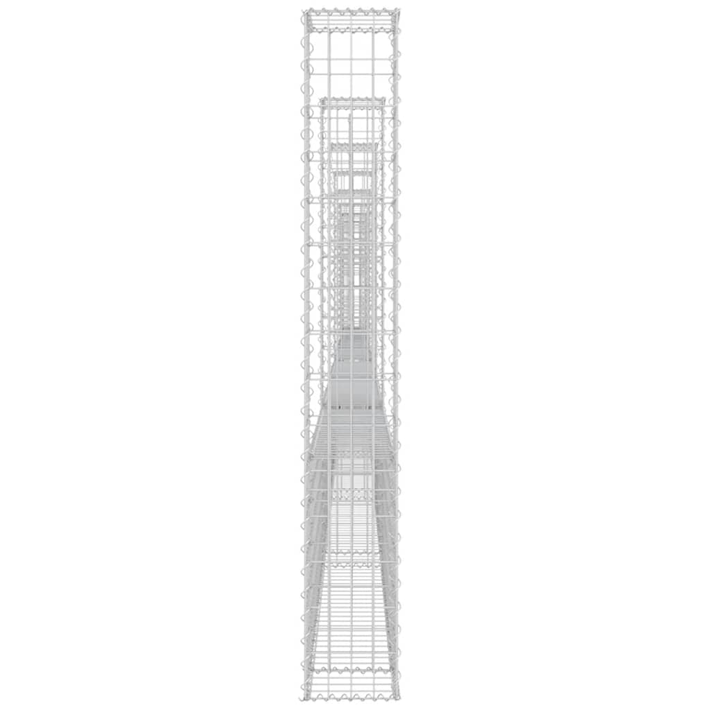 U Shaped Gabion Basket with 8 Posts Iron 860 x 20 x 150 cm