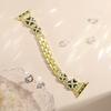 Metal Strap for Apple Watch Series 11 10 42mm/9 8 7 41mm/SE3 SE2 SE 6 5 4 40mm/3 2 1 38mm Heart Clover Rhinestone Decor Watch Band