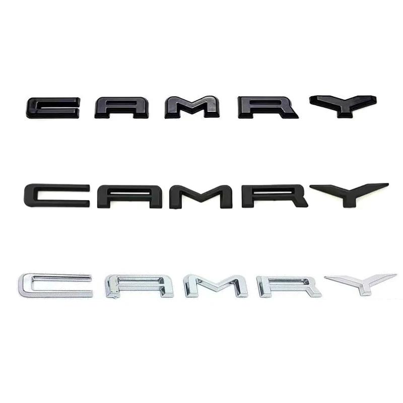 New Glossy Black Silver ABS Adhesive Emblem for Car Body, Rear Letter Decal for Toyota CAMRY