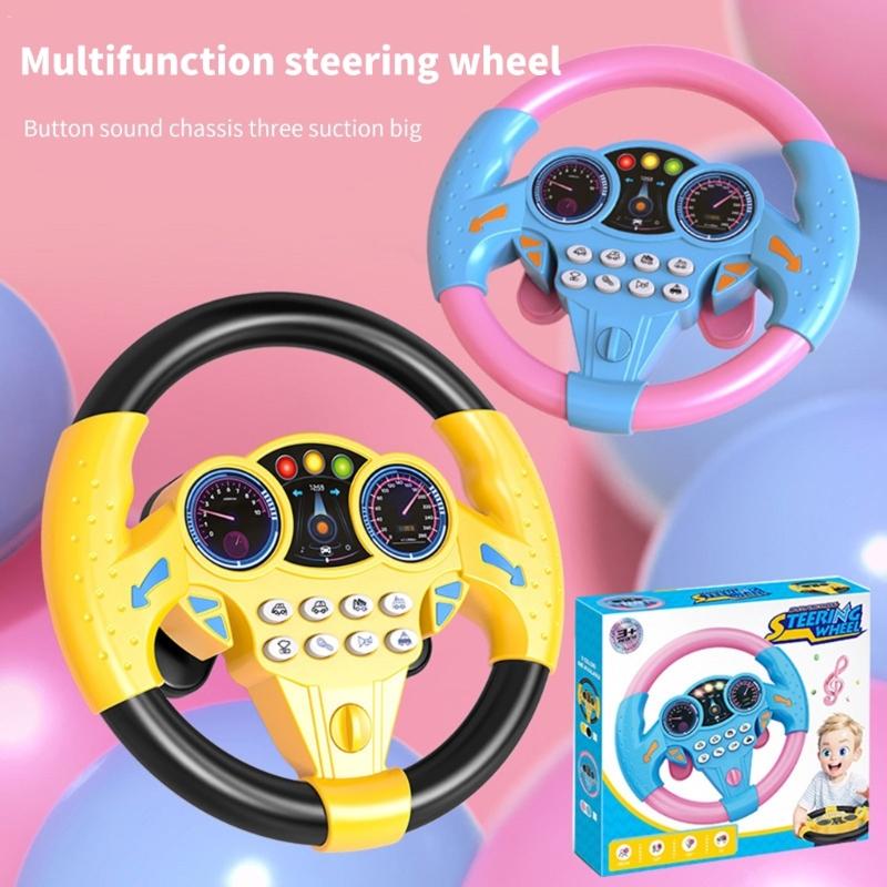 Plastic Steering Wheel Toy for Kids' Pretend Driving Fun on Family Trips Early Learning Educational Toy