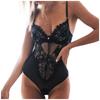 Lace Lingerie Bodysuit Women's Sheer Mesh One Piece Adjustable Straps Underwire Support Intimate Apparel