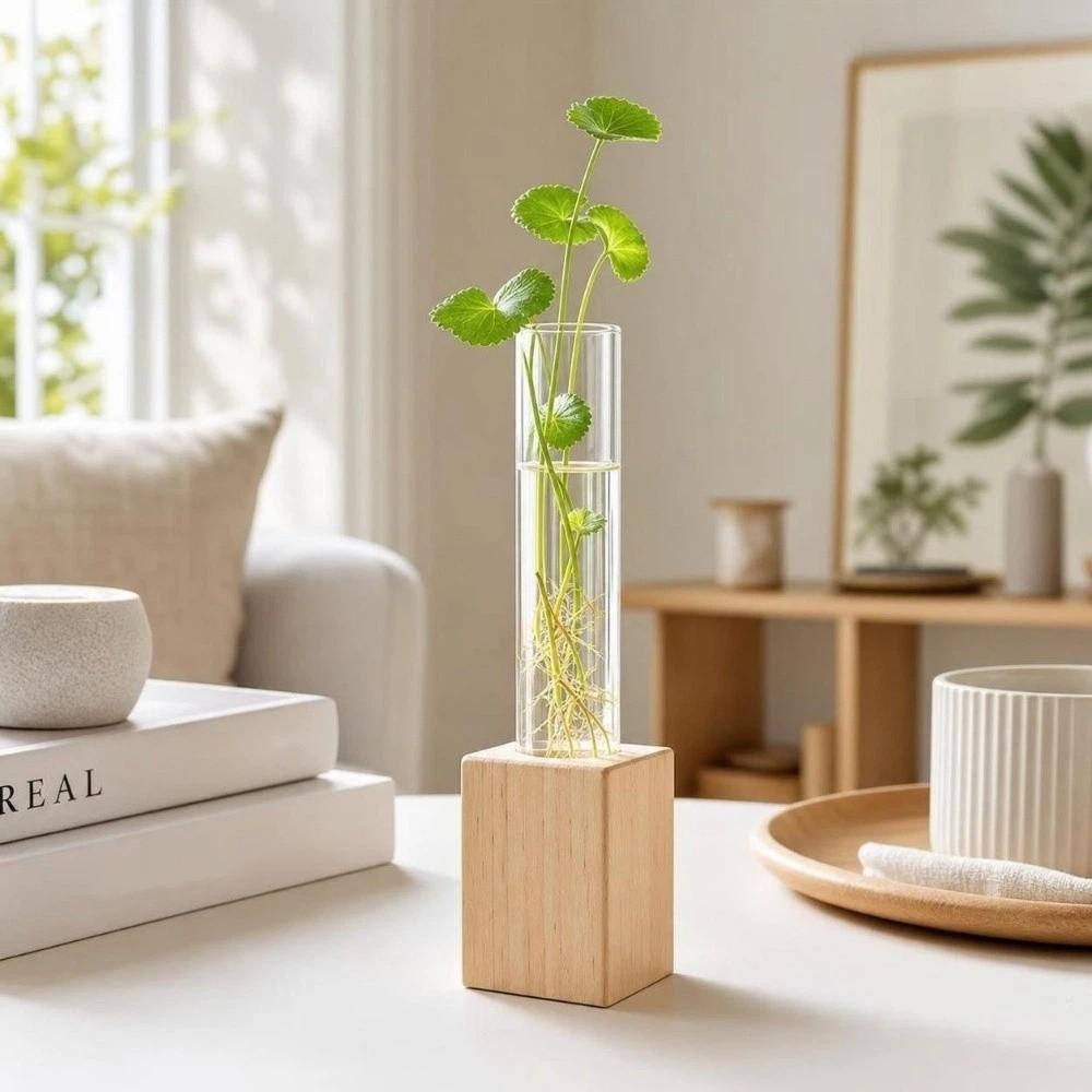 Home Decoration Glass Tube Vase Minimalist Flower Holder Hydroponic Flower Vase Indoor Planting