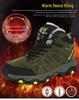 Men's High-Top Leather and Fur Hiking Boots - Warm, Non-Slip, Winter-Ready