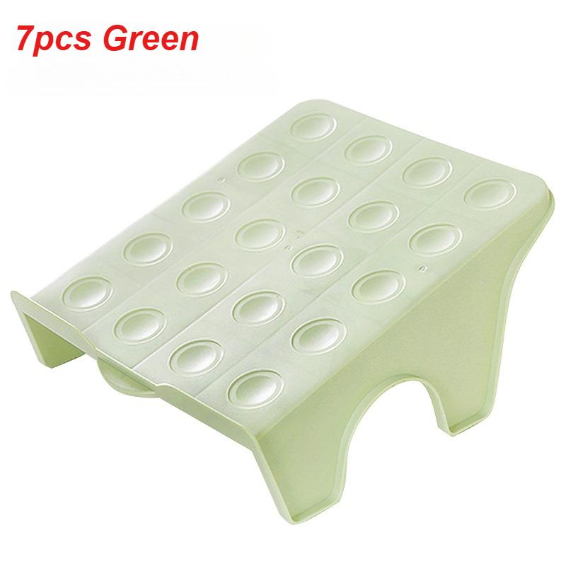 7pcs-double-layer Shoe Rack Organizer-stable Plastic Shoe Rack with Multiple Compartments,space-saving and Easy To Assemble