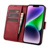 2in1 Leather Flip Case iPhone 14 Plus AntiRFID Wallet Case Red
