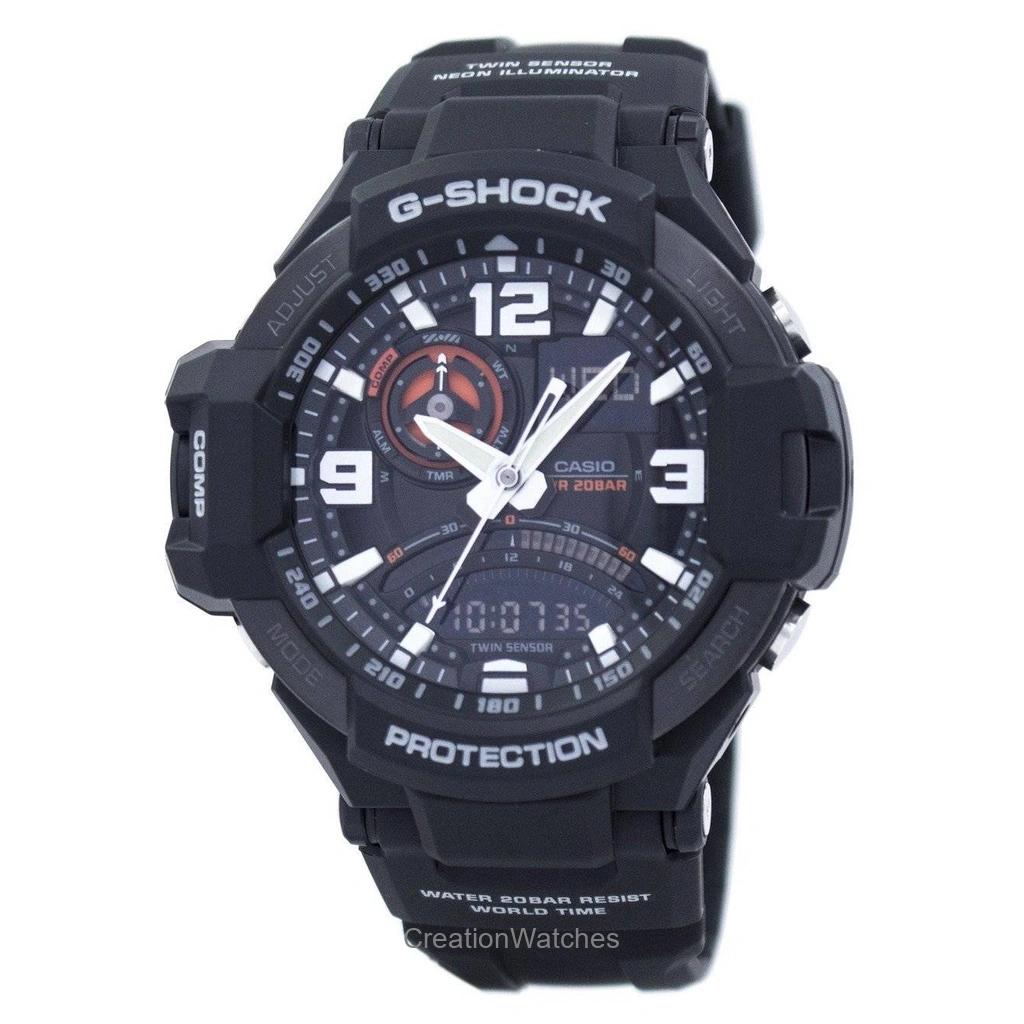 Refurbished Casio G-Shock Analog Digital Resin Strap Black Dial Quartz GA-1000-1A 200M Men's Watch