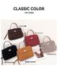 Women's Frosted Cowhide Large Capacity Crossbody Handbag - Autumn/Winter Fashion