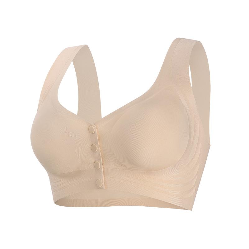 Creative seamless front buckle underwear women's strong support does not run cup no steel ring large size bra cover