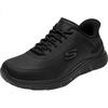Men's Autumn Casual Work Shoes Business Commuter Comfortable Soft Sole Lightweight Sneakers BLK Black Size 41