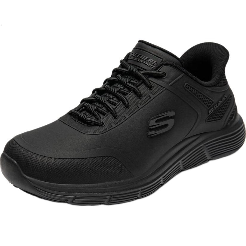 Skechers Men's Autumn Casual Work Shoes Business Commuter Comfortable Soft Sole Lightweight Sneakers BLK Black Size 41