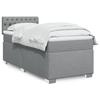 Maison Exclusive - Slatted Bed Base with Mattress Light Grey 90x200 Cm Fabric