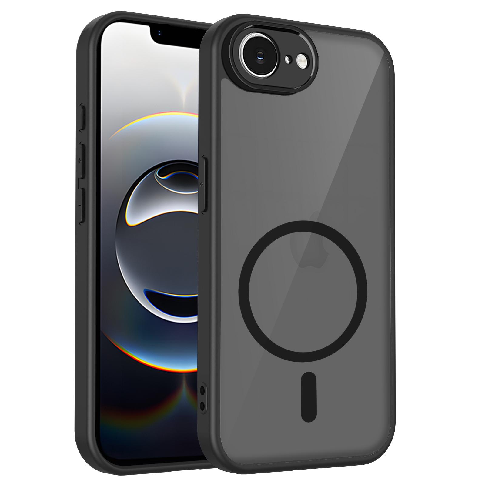 For iPhone 16e Magnetic Case Skin Touch Matte Translucent PC + TPU Anti-Drop Phone Cover