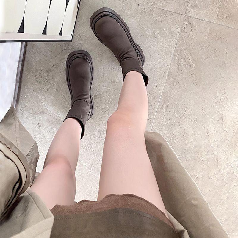 Temperament foreign style simple small man thick heel thin boots children wasteland wind short boots women's autumn 2025 new
