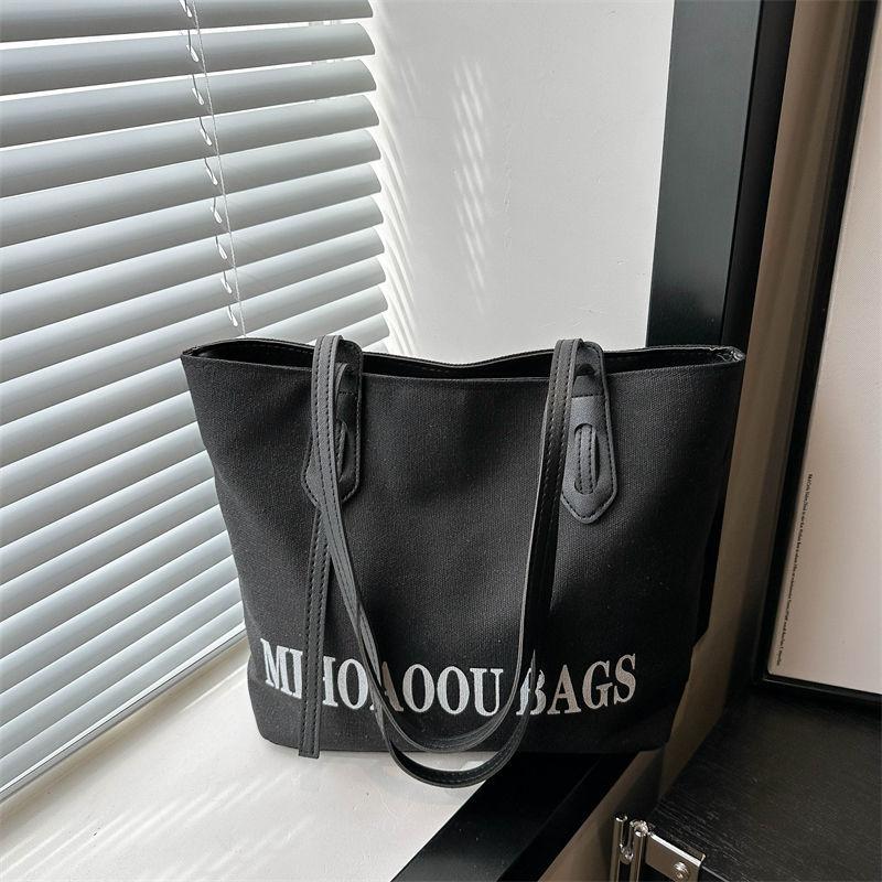 Large Capacity Canvas Bag, Women's New Autumn Casual Shoulder Bag, College Student Class Commuter Bag, Tote Bag